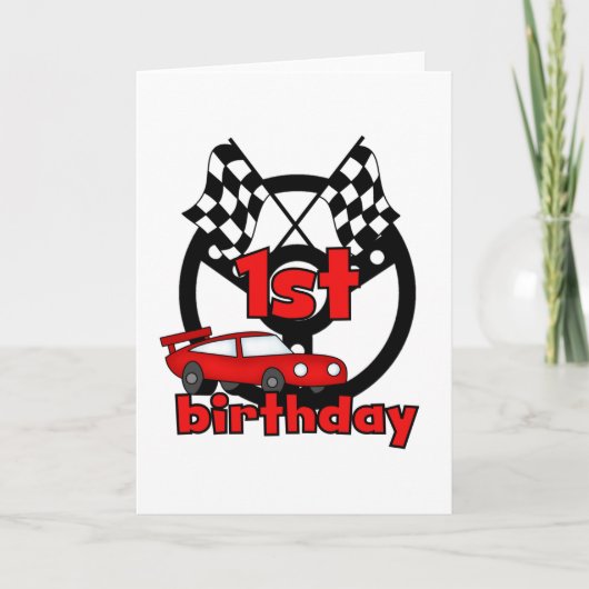 Carte Voiture Racing 1er Anniversaire Tshirts et cadeaux (Devant)