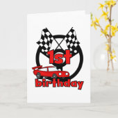 Carte Voiture Racing 1er Anniversaire Tshirts et cadeaux (Fleur jaune)