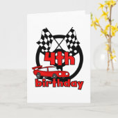 Carte Voiture Racing 4e Anniversaire Tshirts et cadeaux (Fleur jaune)