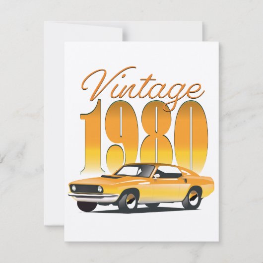 Carte Voiture rétro vintage 1980 (Devant)