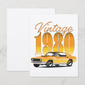 Carte Voiture rétro vintage 1980 (Devant / Derrière)