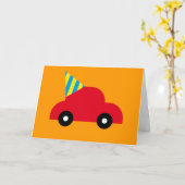 Carte Voiture rouge (Fleur jaune)