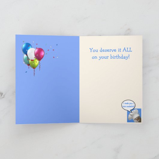 Carte Voiture sérieuse Chat Anniversaire (Intérieur)