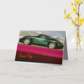 Carte Voiture sport (Fleur jaune)