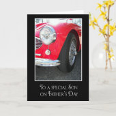 Carte Voiture sport pour son (Fleur jaune)