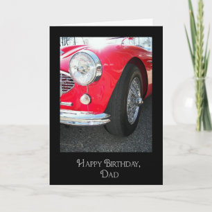 Carte Voiture sport vintage rouge-anniversaire de papa