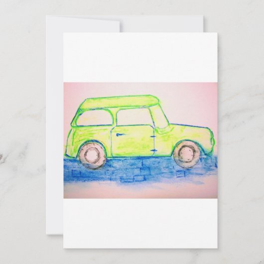 Carte Voiture verte cool (Devant)