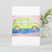 Carte Voiture verte cool (Debout devant)