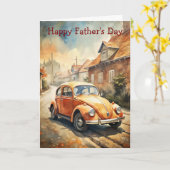 Carte Voiture Vintage (Fleur jaune)