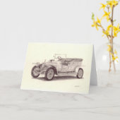 Carte Voiture vintage : Fantôme argenté de Rolls Royce (Fleur jaune)