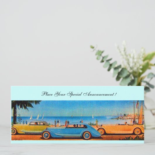 CARTE VOITURES RETRO (Debout devant)