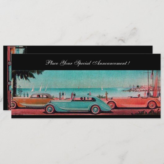 CARTE VOITURES RETRO (Devant / Derrière)