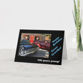 Carte Voitures vintage du 100e b-jour Great-grand-père