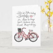 Carte vol25 vie c'est comme rouler à vélo (Fleur jaune)