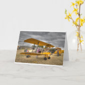 Carte Vol du 80e anniversaire du Tiger Moth (Fleur jaune)