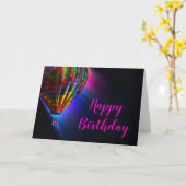 Carte Vol magique Noir et chaud Anniversaire (Fleur jaune)