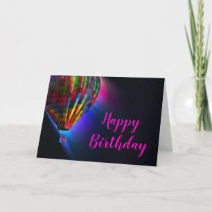 Carte Vol noir et chaud d'anniversaire de vol magique