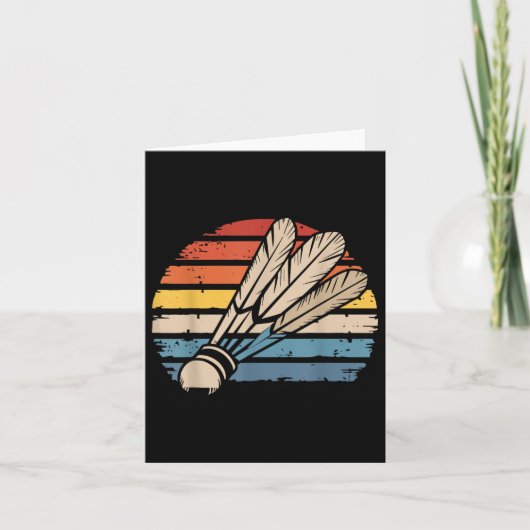 Carte Volant de Badminton Coucher de Soleil Distressed D (Devant)
