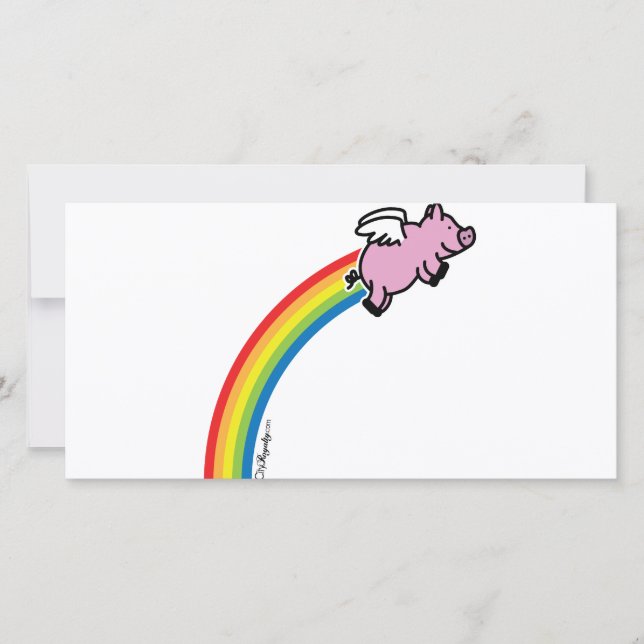 Carte Voler Cochon arc-en-ciel (Devant)