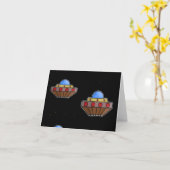 Carte Voler dans l'espace noir (Fleur jaune)