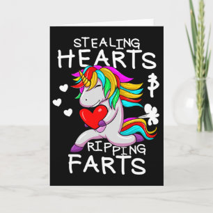 Carte Voler des cœurs et déchirer des pets Funny Valenti