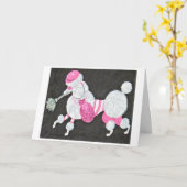 Carte Voleur de caniche élégant et stylé (Fleur jaune)