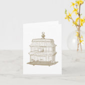 Carte Volière vintage...carte pour notes (Fleur jaune)