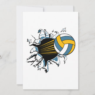 Carte volley-ball à travers le bleu et l'or