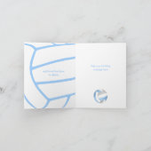 Carte volley-ball bleu clair gris 16e anniversaire (Intérieur)