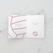 Carte volley-ball rose-gris poussiéreux anniversaire cha (Intérieur)