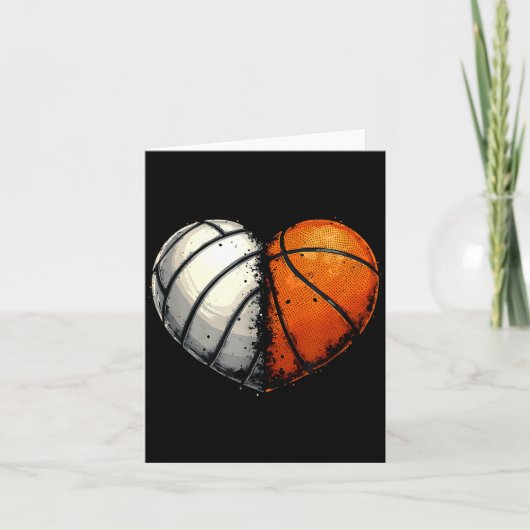 Carte Volleyball Basketball Ball Heart Srts Lover Valent (Devant)