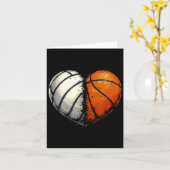Carte Volleyball Basketball Ball Heart Srts Lover Valent (Fleur jaune)