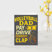 Carte Volleyball Dad - Funny Proud Father Player  (Fleur jaune)