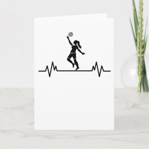 Carte Volleyball Heartbeat Funny Volleyball Sport Cadeau
