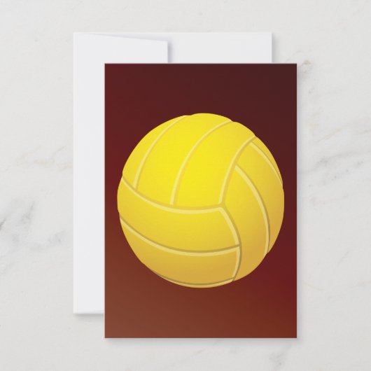 Carte Volleyball Jaune Fond Rouge Terreux (Devant)