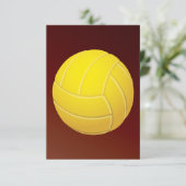 Carte Volleyball Jaune Fond Rouge Terreux (Debout devant)