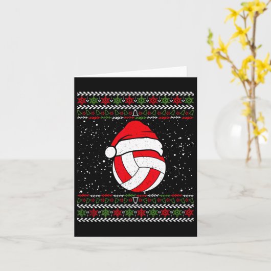 Carte Volleyball moche Noël Sweet Sport Lover Noël (Fleur jaune)