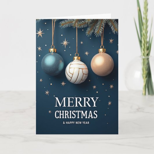 Carte Volleyball Ornament Christmas Card (Devant)