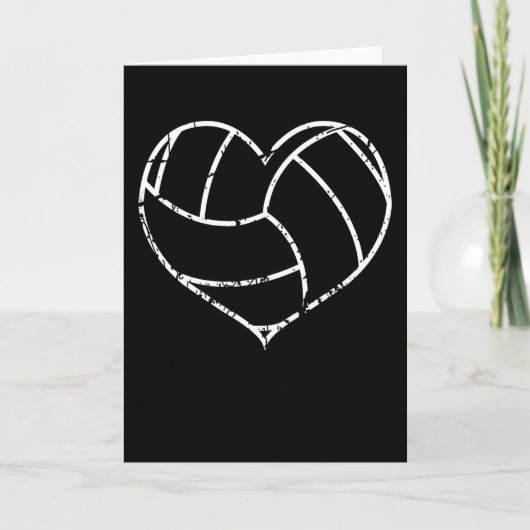 Carte Volleyball Saint-Valentin Heart Grunge Hommes Femm (Devant)