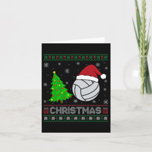 Carte Volleyball Xmas Arbre Éclairage de Noël moche sueu
