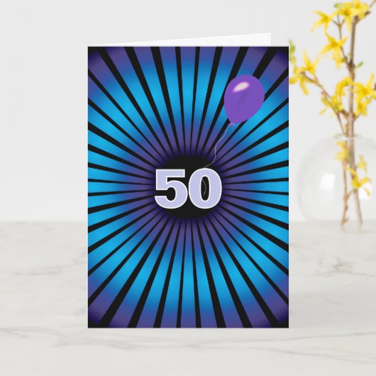 Carte Vortex Abstrait Pour 50e anniversaire (Fleur jaune)
