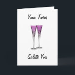 CARTE "VOS JUMEAUX" VOUS SALUENT À VOTRE ANNIVERSAIRE<br><div class="desc">Comment cool - une carte que TWINS peut envoyer ou donner à MOM OU DAD lors de leur JOUR PARTICULIER :)</div>