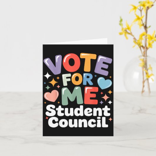 Carte Vote For Me Student Council Vibes School Election (Fleur jaune)