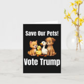 Carte Vote pour nos animaux de compagnie Trump drôle pol (Fleur jaune)