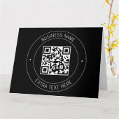 Carte Votre code QR & Texte modifiable | Noir & Blanc (Fleur jaune)