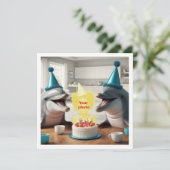 Carte Votre enfant avec dauphins fête d'anniversaire, da (Debout devant)