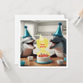 Carte Votre enfant avec dauphins fête d'anniversaire, da (Devant/Arrière en situation)