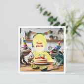 Carte Votre enfant avec des caméléons, anniversaire de l (Debout devant)