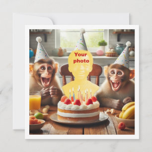 Carte Votre enfant avec des singes, anniversaire de sing