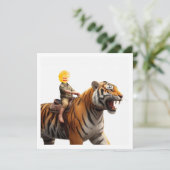 Carte Votre enfant monte un tigre, mettez mon visage dan (Debout devant)